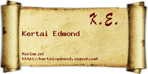 Kertai Edmond névjegykártya